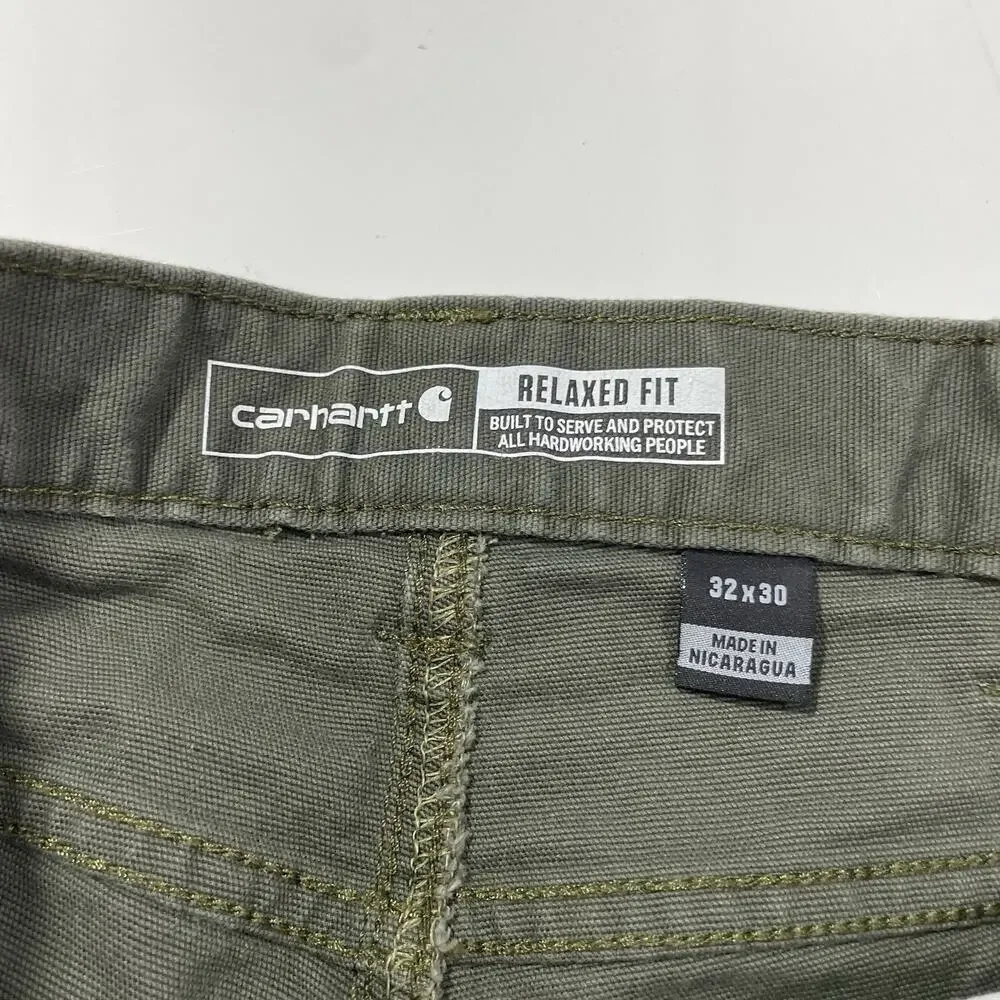 Carhartt Men’s Relaxed Fit Carpenter Casual Work Pants Green Utility 32x30
